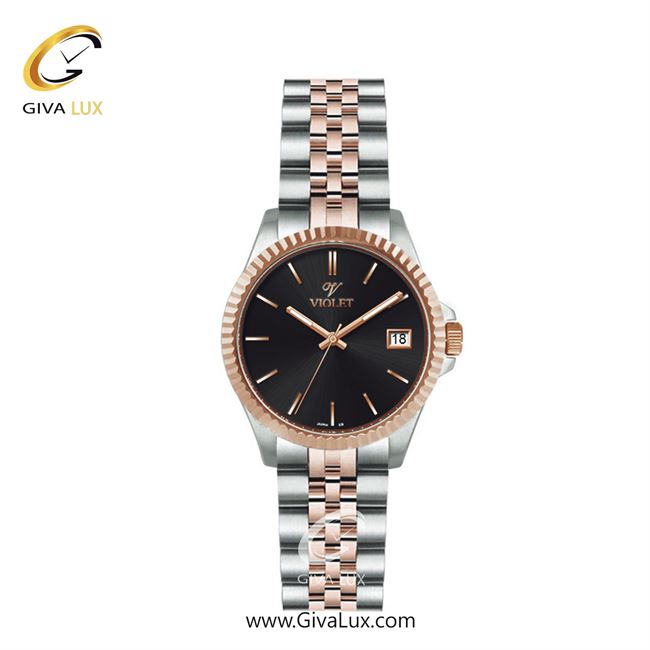 ساعت مچی اورجینال زنانه ویولت VIOLET رزگلد-نقره ای | نقره ای-رزگلد| مشکی| کد رفرنس 0558/2 | 0573/2